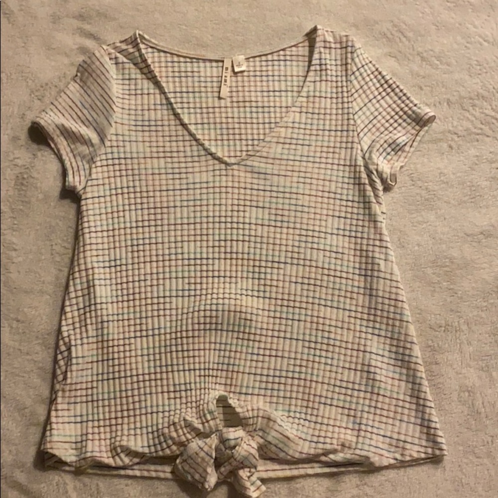 Rainbow striped dressy shirt